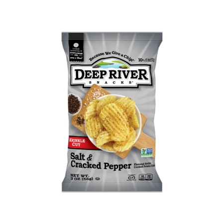 Deep River Snacks Kettle Potato Chip Cracked Pepper & Salt 2 oz., PK24 17114